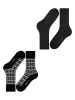 ESPRIT 2er-Set: Socken ''Scandi'' in Schwarz/ Grau/ Beige
