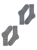 ESPRIT 2er-Set: Socken ''Scandi'' in Grau/ Schwarz/ Beige