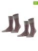 ESPRIT 2er-Set: Socken ''Piqué'' in Grau/ Rot