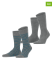 ESPRIT Skarpety (2 pary) "Fine Stripe" w kolorze szaro-niebieskim