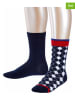 ESPRIT 2er-Set: Socken ''Football'' in Dunkelblau