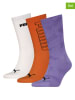 Puma 3er-Set: Socken in Creme/ Orange/ Lila