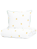 Homla Beddengoedset "Orangie" wit/geel - (L)160 x (B)200 cm