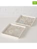 Boltze 2er-Set: Servierteller "Portofino" in Weiß/ Beige - (L)16 x (B)16 cm