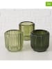 Boltze 3er-Set: Windlichter ''Reguna'' in Grün - (H)9 cm
