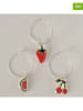 Boltze 3er-Set: Glasmarkierer "Layla" in Rot/ Grün - (L)4,5 cm