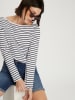 Cross Jeans Longsleeve in Weiß/ Schwarz