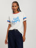 Cross Jeans Shirt in Weiß/ Hellblau