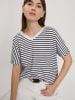 Cross Jeans Shirt in Weiß/ Schwarz