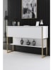 Evila Sideboard "Luxe" in Weiß/ Gold - (B)120 x (H)80 x (T)30 cm