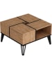 Evila Salontafel lichtbruin/zwart - (B)71,8 x (H)43,8 x (D)71,8 cm