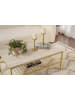 Evila Couchtisch in Beige/ Gold - (B)95 x (H)42 x (T)55 cm