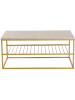Evila Couchtisch in Beige/ Gold - (B)95 x (H)42 x (T)55 cm