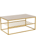 Evila Couchtisch in Beige/ Gold - (B)95 x (H)42 x (T)55 cm