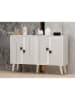 Evila Sideboard "Ahart" in Weiß - (B)120 x (H)80 x (T)30 cm