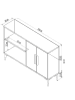 Evila Sideboard "Ahart" in Weiß - (B)120 x (H)80 x (T)30 cm