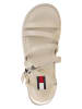 Tommy Hilfiger Leder-Keilsandaletten in Creme