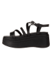 Tommy Hilfiger Leder-Keilsandaletten in Schwarz