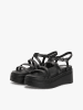 Tommy Hilfiger Shoes Leder-Keilsandaletten in Schwarz