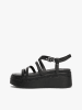 Tommy Hilfiger Shoes Leder-Keilsandaletten in Schwarz