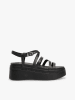 Tommy Hilfiger Shoes Leder-Keilsandaletten in Schwarz
