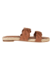 Tommy Hilfiger Leder-Pantoletten in Hellbraun