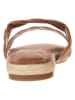 Tommy Hilfiger Leren slippers lichtbruin