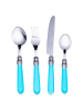 Villa d´Este 24tlg. Besteck-Set "Imperial" in Silber/ Hellblau