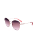 Longchamp Damskie okulary przeciwsłoneczne w kolorze srebrno-jasnoróżowym