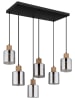 Globo lighting Hanglamp "Aleidis" zwart/lichtbruin - (B)67 x (H)120 x (D)33 cm