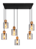 Globo lighting Hanglamp "Aleidis" zwart/lichtbruin - (B)67 x (H)120 x (D)33 cm