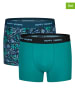 Happy Shorts 2er-Set: Boxershorts in Dunkelblau/ Grün