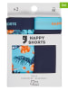 Happy Shorts 2er-Set: Boxershorts in Dunkelblau/ Schwarz