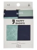 Happy Shorts 2er-Set: Boxershorts in Türkis/ Dunkelblau