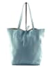 Marlon Leder-Shopper in Hellblau - (B)37 x (H)40 x (T)12 cm