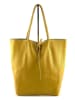 Marlon Leder-Shopper in Gelb - (B)37 x (H)40 x (T)12 cm