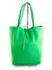 Marlon Leder-Shopper in Hellgrün - (B)37 x (H)40 x (T)12 cm