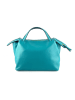 Marlon Leder-Henkeltasche in Türkis - (B)35 x (H)30 x (T)22 cm