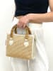 Marlon Handtas beige/wit - (B)21 x (H)17 x (D)9 cm