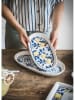 Hermia 2er-Set: Servierplatten in Blau/ Gelb - (L)26 cm
