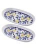 Hermia 2er-Set: Servierplatten in Blau/ Gelb - (L)26 cm