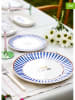 Hermia 6-delige set: dinerborden wit/blauw - Ø 26 cm