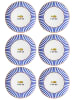 Hermia 6-delige set: dinerborden wit/blauw - Ø 26 cm