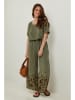 Rodier Lin Leinen-Marlenehose in Khaki