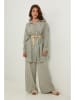 Rodier Lin Leinen-Bluse in Khaki/ Weiß