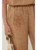 Rodier Lin Leinen-Marlenehose in Camel