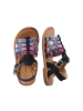 vertbaudet Leder-Sandalen in Schwarz/ Bunt