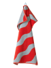 Jotex Handtuch ''Waves'' in Rot/ Grau