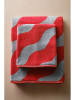 Jotex Handtuch ''Waves'' in Rot/ Grau