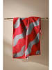 Jotex Handtuch ''Waves'' in Rot/ Grau